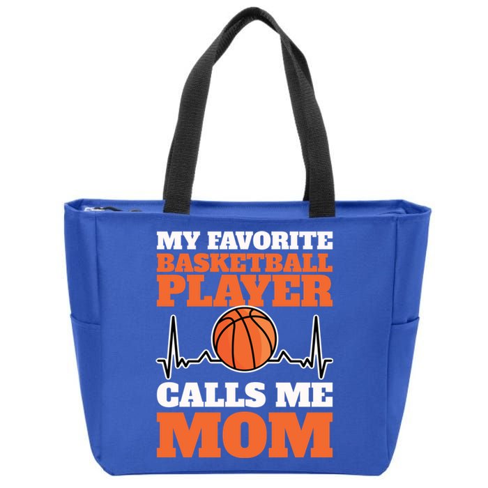 My Favorite Basketball Player Calls Me Mom Gift Zip Tote Bag