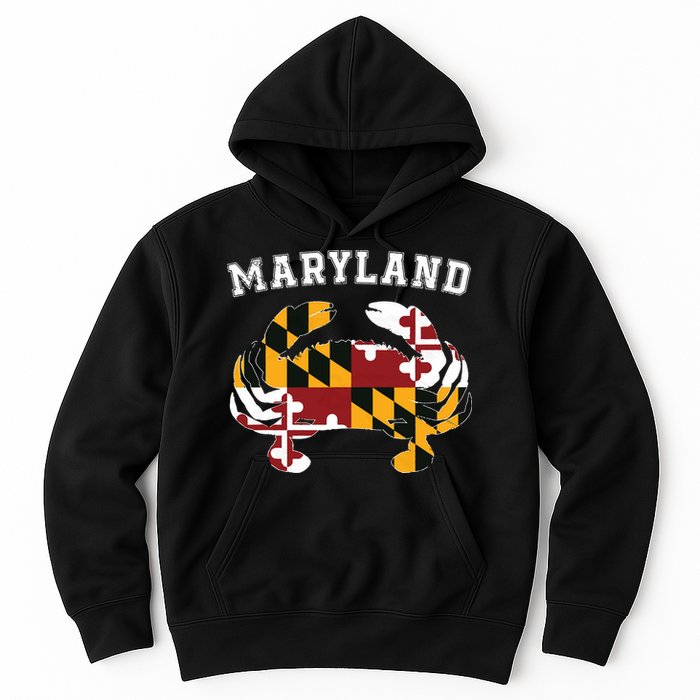 Maryland Flag Blue Crab T State Pride Retro Hoodie