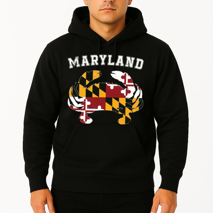 Maryland Flag Blue Crab T State Pride Retro Hoodie