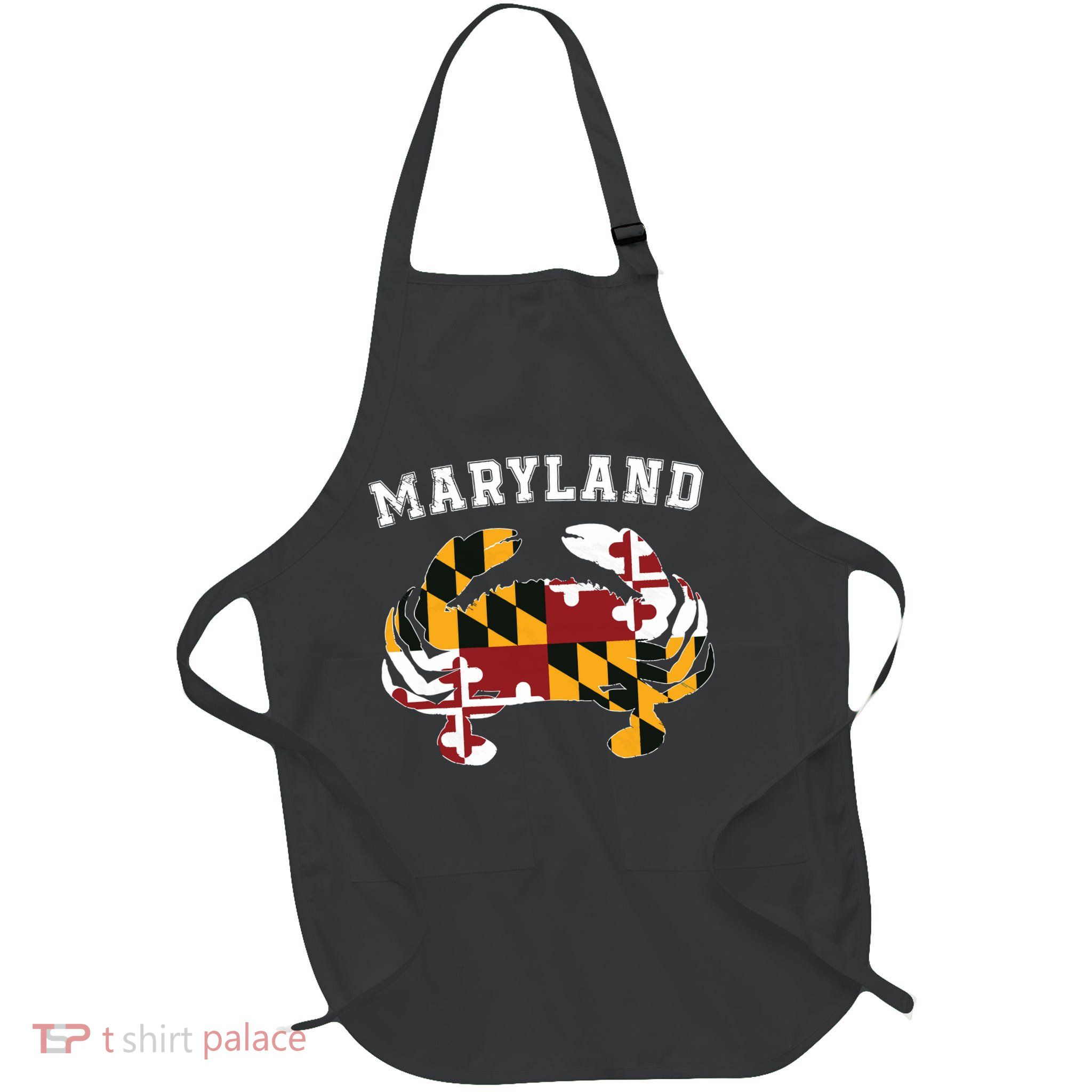 Maryland Flag Blue Crab T State Pride Retro Apron