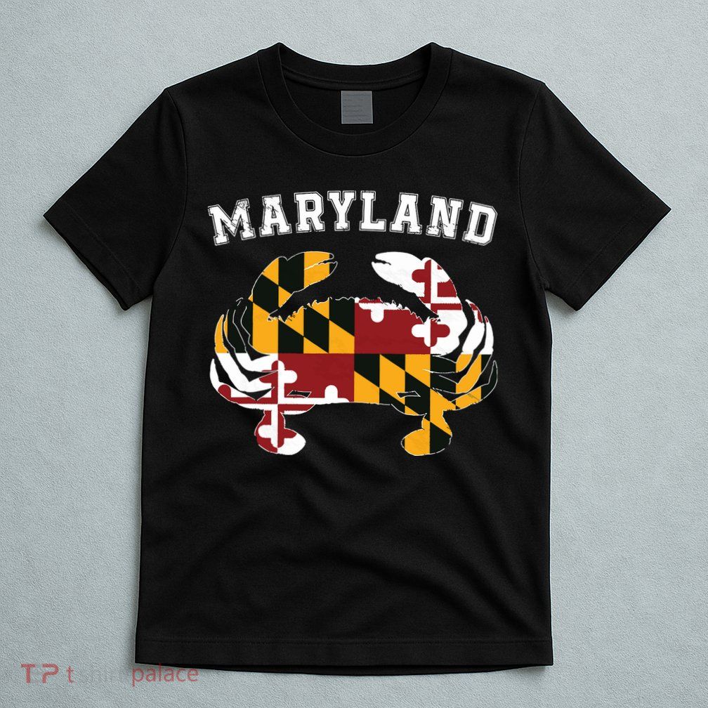 Maryland Flag Blue Crab T State Pride Retro T-Shirt