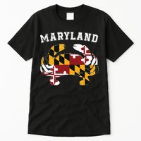 Maryland Flag Blue Crab T State Pride Retro Tall T-Shirt