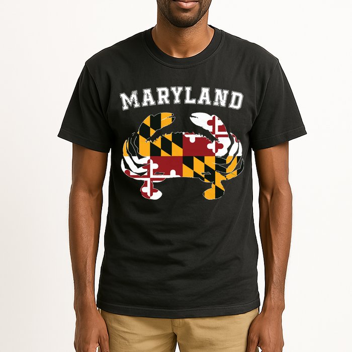 Maryland Flag Blue Crab T State Pride Retro Tall T-Shirt