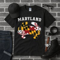 Maryland Flag Blue Crab T State Pride Retro Tall T-Shirt