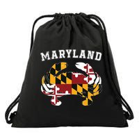Maryland Flag Blue Crab T State Pride Retro Drawstring Bag
