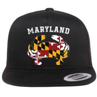 Maryland Flag Blue Crab T State Pride Retro Flatbill Hat