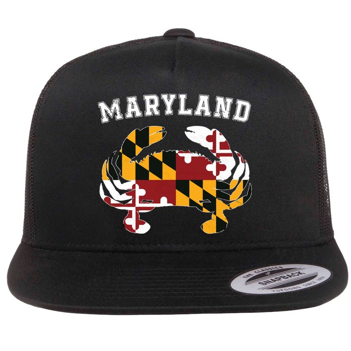 Maryland Flag Blue Crab T State Pride Retro Flatbill Hat
