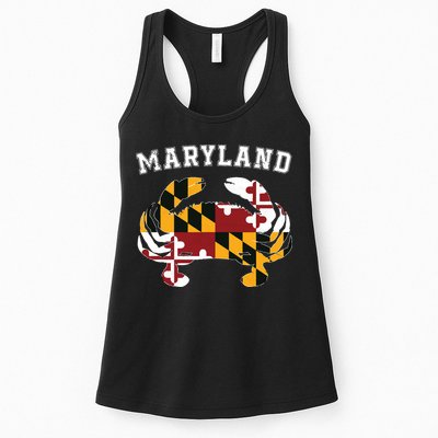 Maryland Flag Blue Crab T State Pride Retro Womens Tank Top