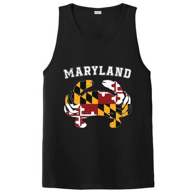 Maryland Flag Blue Crab T State Pride Retro PosiCharge Competitor Tank