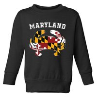 Maryland Flag Blue Crab T State Pride Retro Toddler Sweatshirt