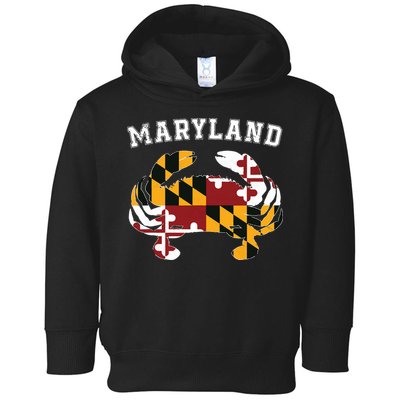 Maryland Flag Blue Crab T State Pride Retro Toddler Hoodie