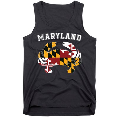 Maryland Flag Blue Crab T State Pride Retro Tank Top