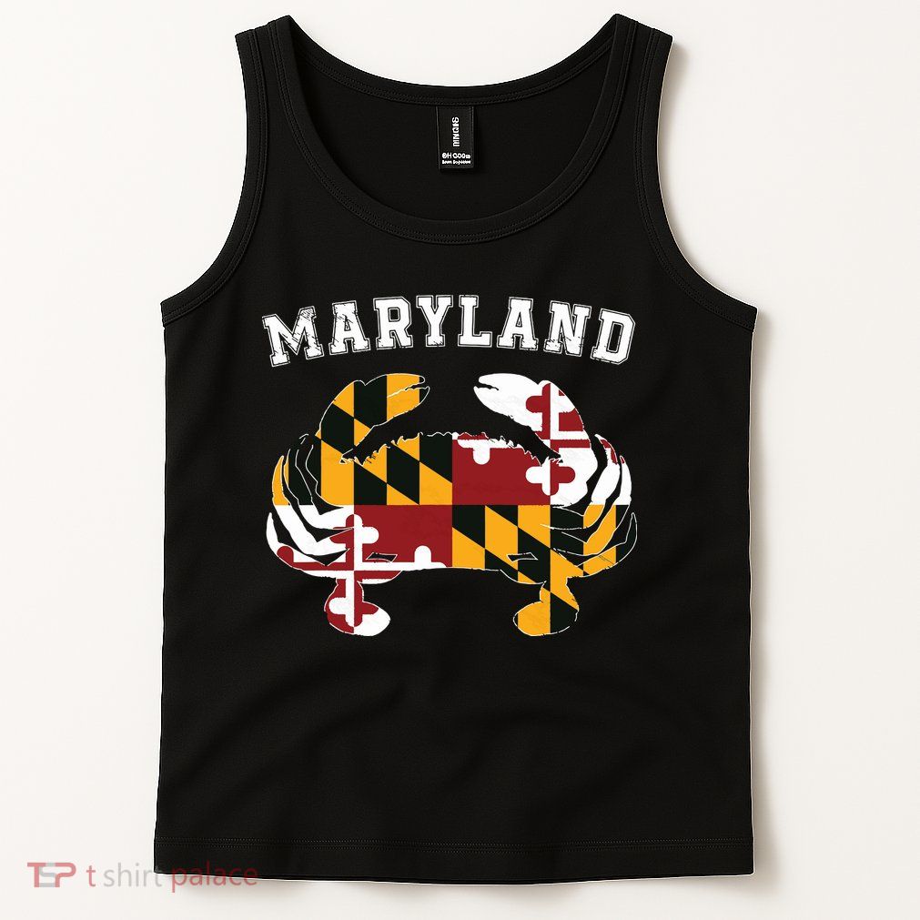 Maryland Flag Blue Crab T State Pride Retro Tank Top