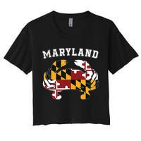Maryland Flag Blue Crab T State Pride Retro Crop Top