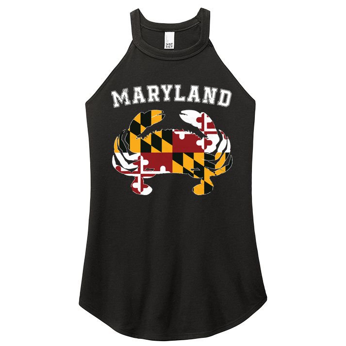 Maryland Flag Blue Crab T State Pride Retro Women's Perfect Tri Rocker Tank