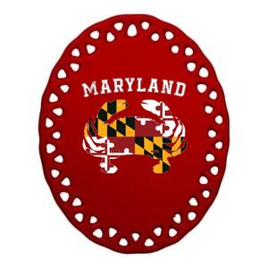 Maryland Flag Blue Crab T State Pride Retro Ceramic Oval Ornament