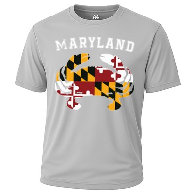 Maryland Flag Blue Crab T State Pride Retro Performance Shirt