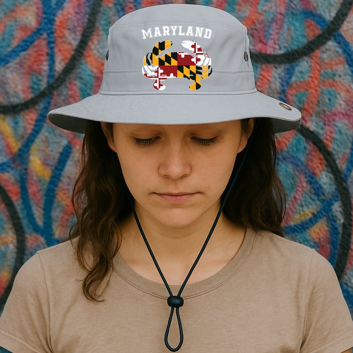 Maryland Flag Blue Crab T State Pride Retro Bucket Hat