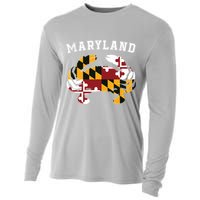 Maryland Flag Blue Crab T State Pride Retro Cooling Performance Long Sleeve Crew