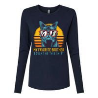 My Favorite Brother Bought Me This Funny Gift Cute Cat Womens Cotton Relaxed Long Sleeve T-Shirt