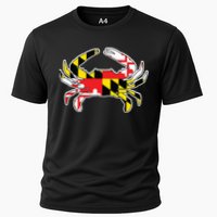 Maryland Flag Blue Crab Gift Cooling Performance Crew T-Shirt