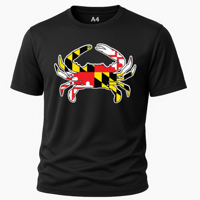 Maryland Flag Blue Crab Gift Cooling Performance Crew T-Shirt