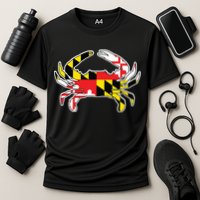 Maryland Flag Blue Crab Gift Cooling Performance Crew T-Shirt