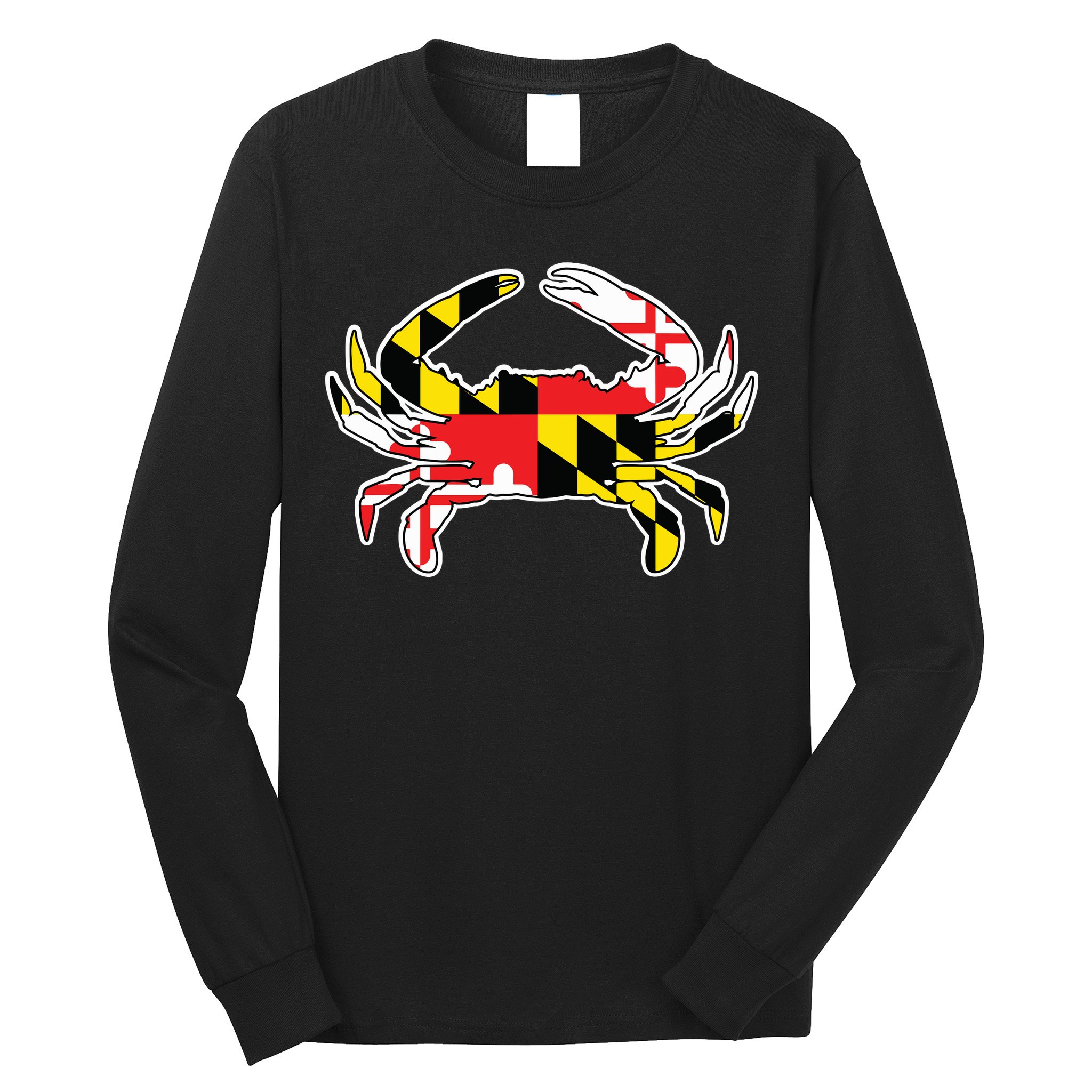 Maryland Flag Blue Crab Gift Long Sleeve Shirt