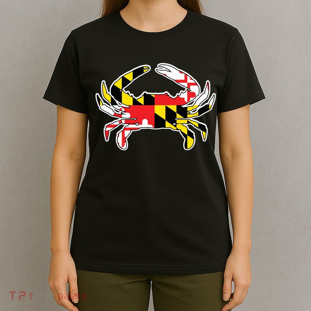 Maryland Flag Blue Crab Gift T-Shirt