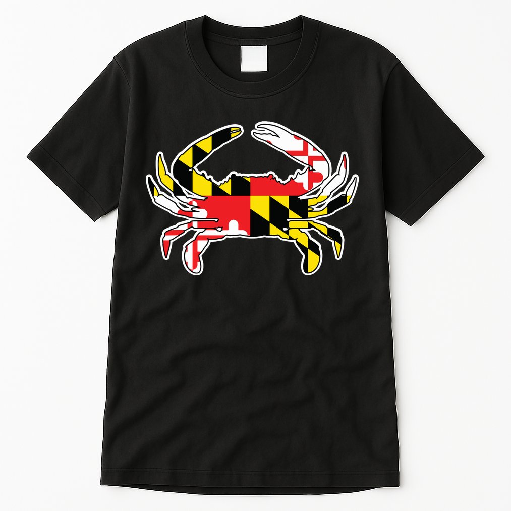 Maryland Flag Blue Crab Gift Tall T-Shirt