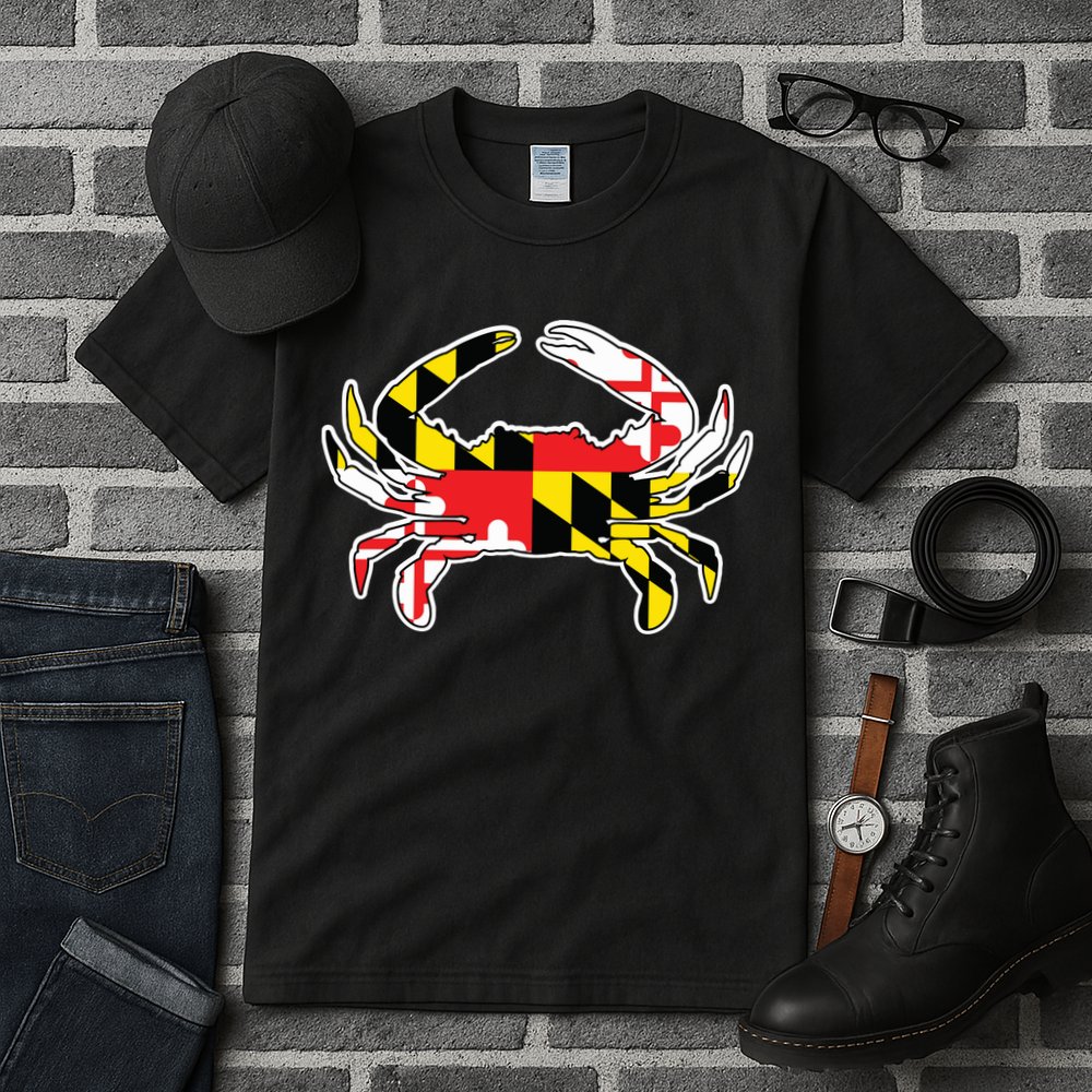 Maryland Flag Blue Crab Gift Tall T-Shirt