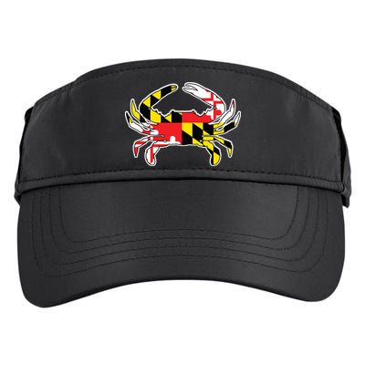 Maryland Flag Blue Crab Gift Adult Drive Performance Visor