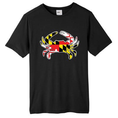 Maryland Flag Blue Crab Gift Tall Fusion ChromaSoft Performance T-Shirt