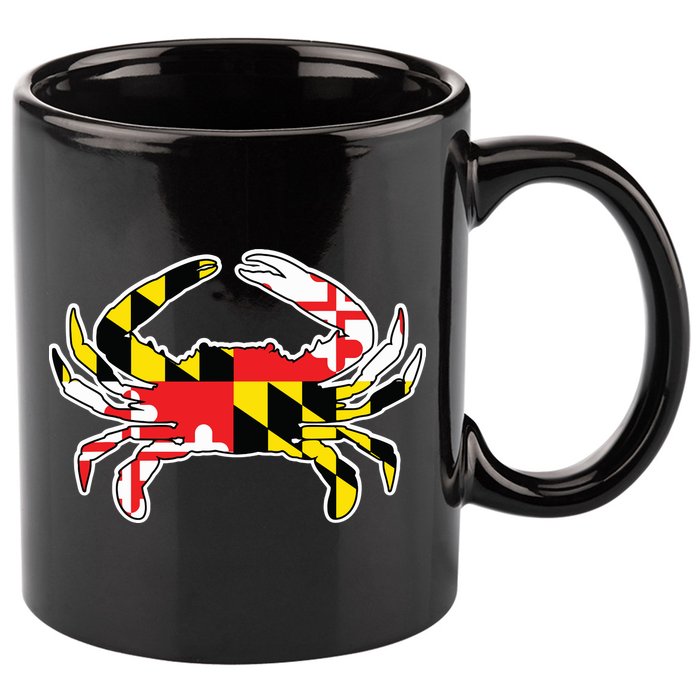 Maryland Flag Blue Crab Gift 11oz C Handle Ceramic Mug