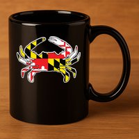 Maryland Flag Blue Crab Gift 11oz C Handle Ceramic Mug