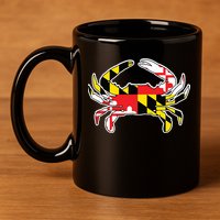 Maryland Flag Blue Crab Gift 11oz C Handle Ceramic Mug