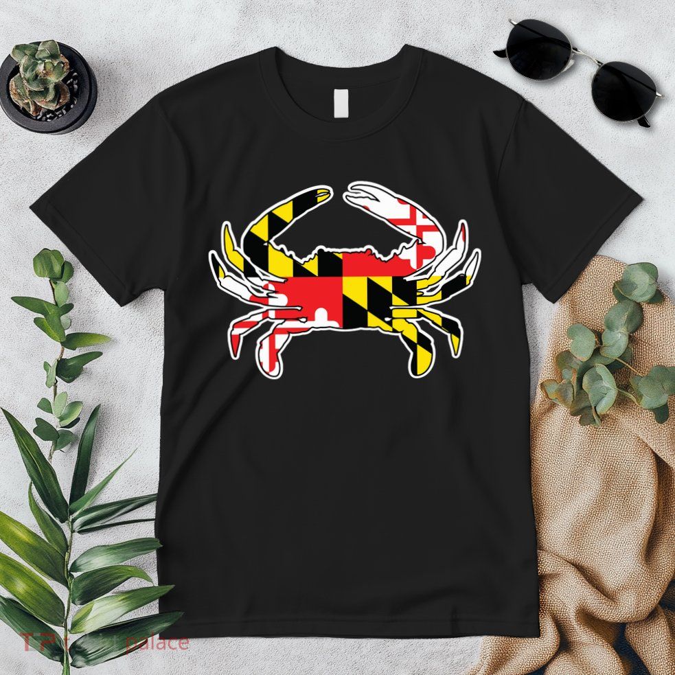 Maryland Flag Blue Crab Gift Premium T-Shirt