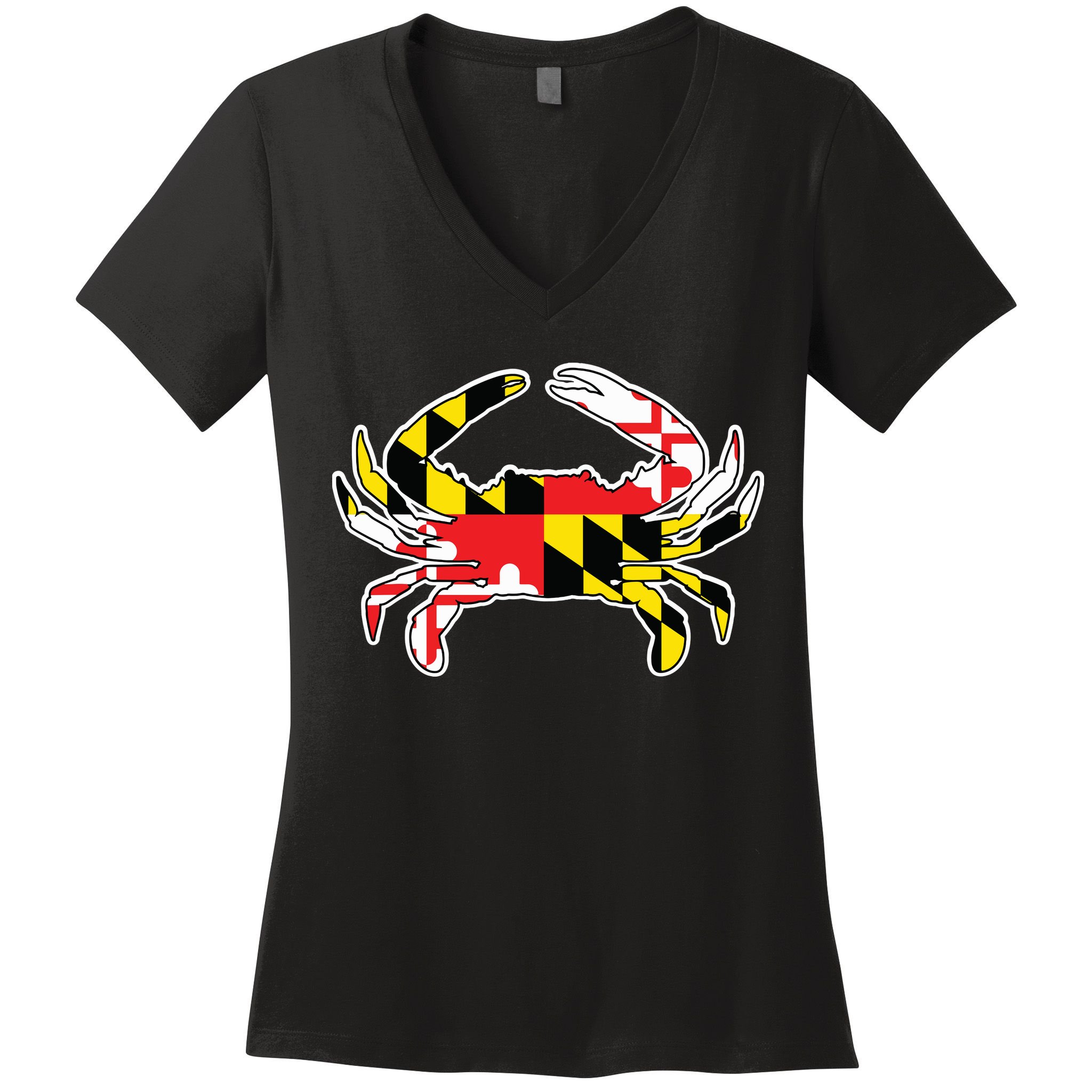 Maryland Flag Blue Crab Gift Women's V-Neck T-Shirt
