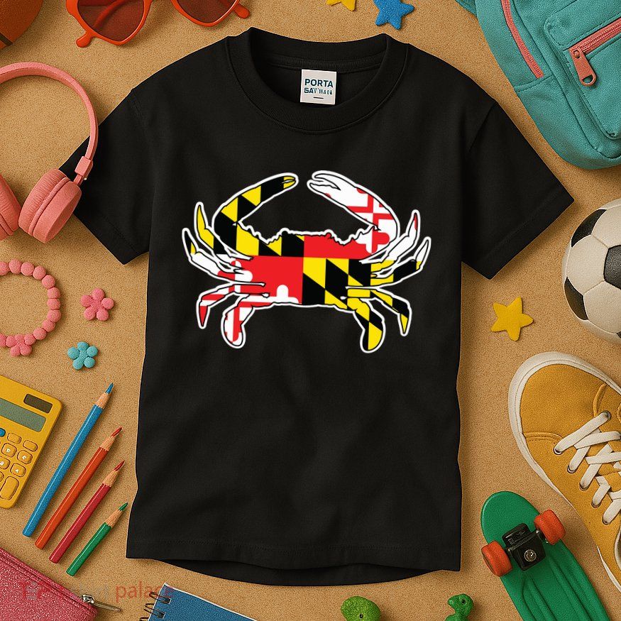 Maryland Flag Blue Crab Gift Kids T-Shirt