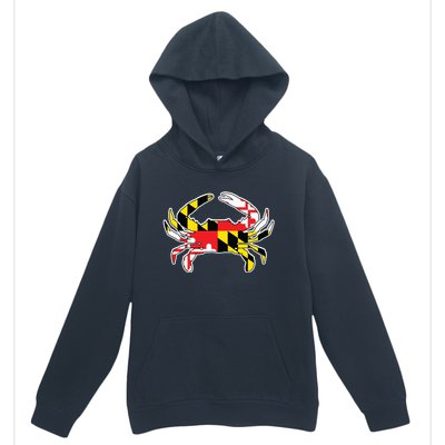 Maryland Flag Blue Crab Gift Urban Pullover Hoodie