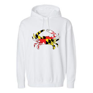 Maryland Flag Blue Crab Gift Garment-Dyed Fleece Hoodie