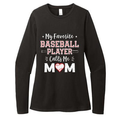 My Favorite Baseball Player Calls Me Mom Mom Baseball Womens CVC Long Sleeve Shirt