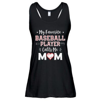 My Favorite Baseball Player Calls Me Mom Mom Baseball Ladies Essential Flowy Tank