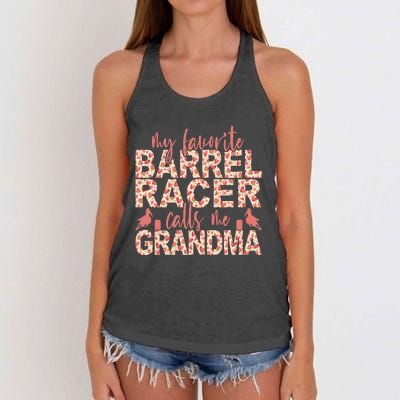 My Favorite Barrel Racer Calls Me Grandma Barrel Racing Women's Knotted Racerback Tank