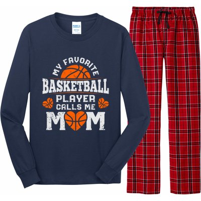 My Favorite Basketball Player Calls Me Mom Mothers Day Gifts Long Sleeve Pajama Set