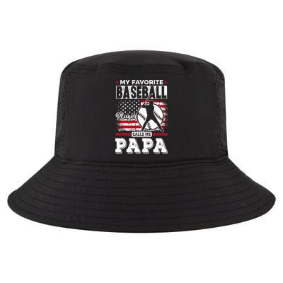 Mens Favorite Baseball Player Calls Me Papa US Flag Father_s Cool Comfort Performance Bucket Hat