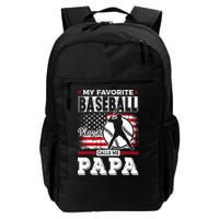 Mens Favorite Baseball Player Calls Me Papa US Flag Father_s Backpack