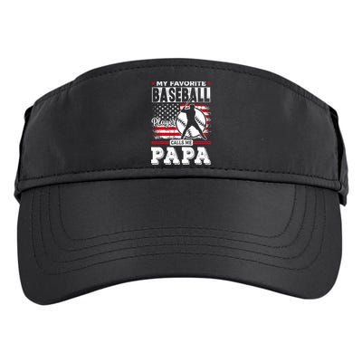Mens Favorite Baseball Player Calls Me Papa US Flag Father_s Adult Drive Performance Visor