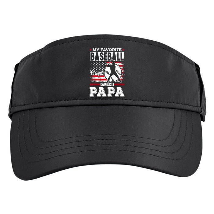 Mens Favorite Baseball Player Calls Me Papa US Flag Father_s Adult Drive Performance Visor
