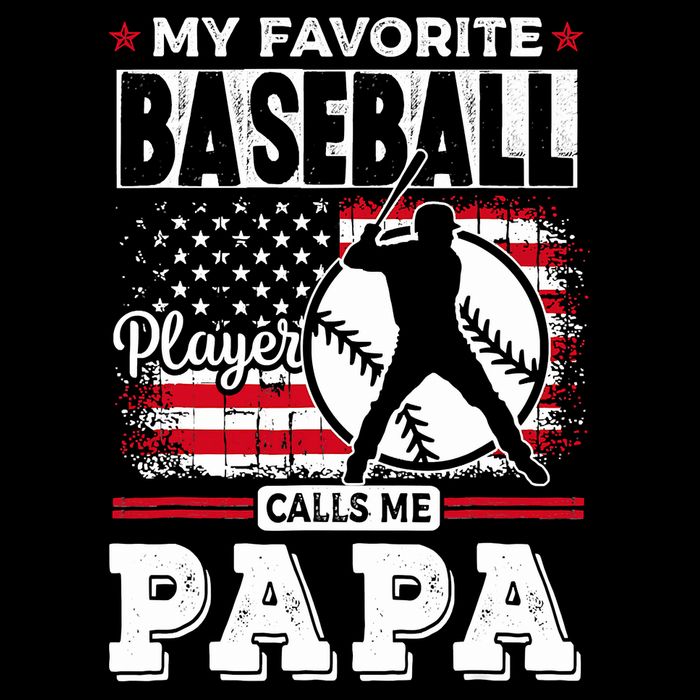 Mens Favorite Baseball Player Calls Me Papa US Flag Father_s 16 in Basic Backpack